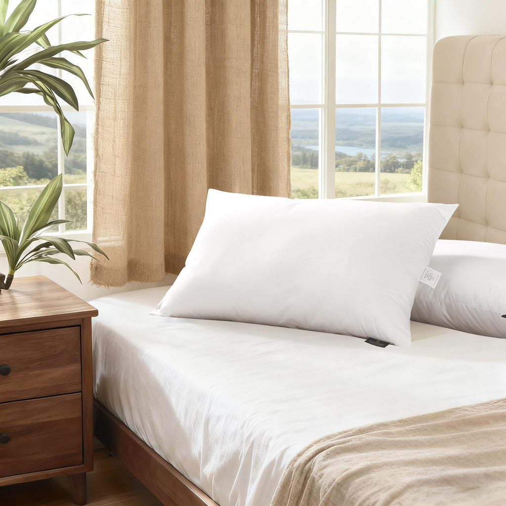Feather and Down Pillows, 100% Organic Cotton Cover Z994406