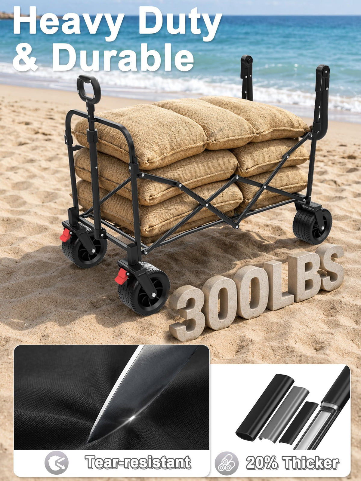 Collapsible Wagon with Canopy Black B92290