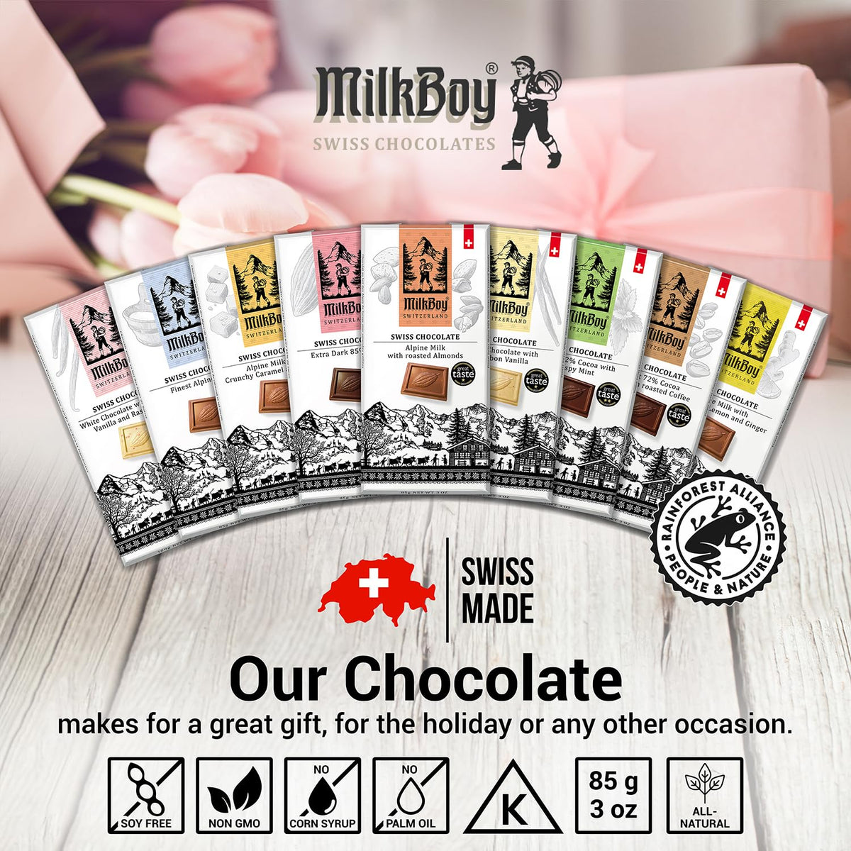 Milk Chocolate Bar with Almonds 3 oz 2 Pack E65514