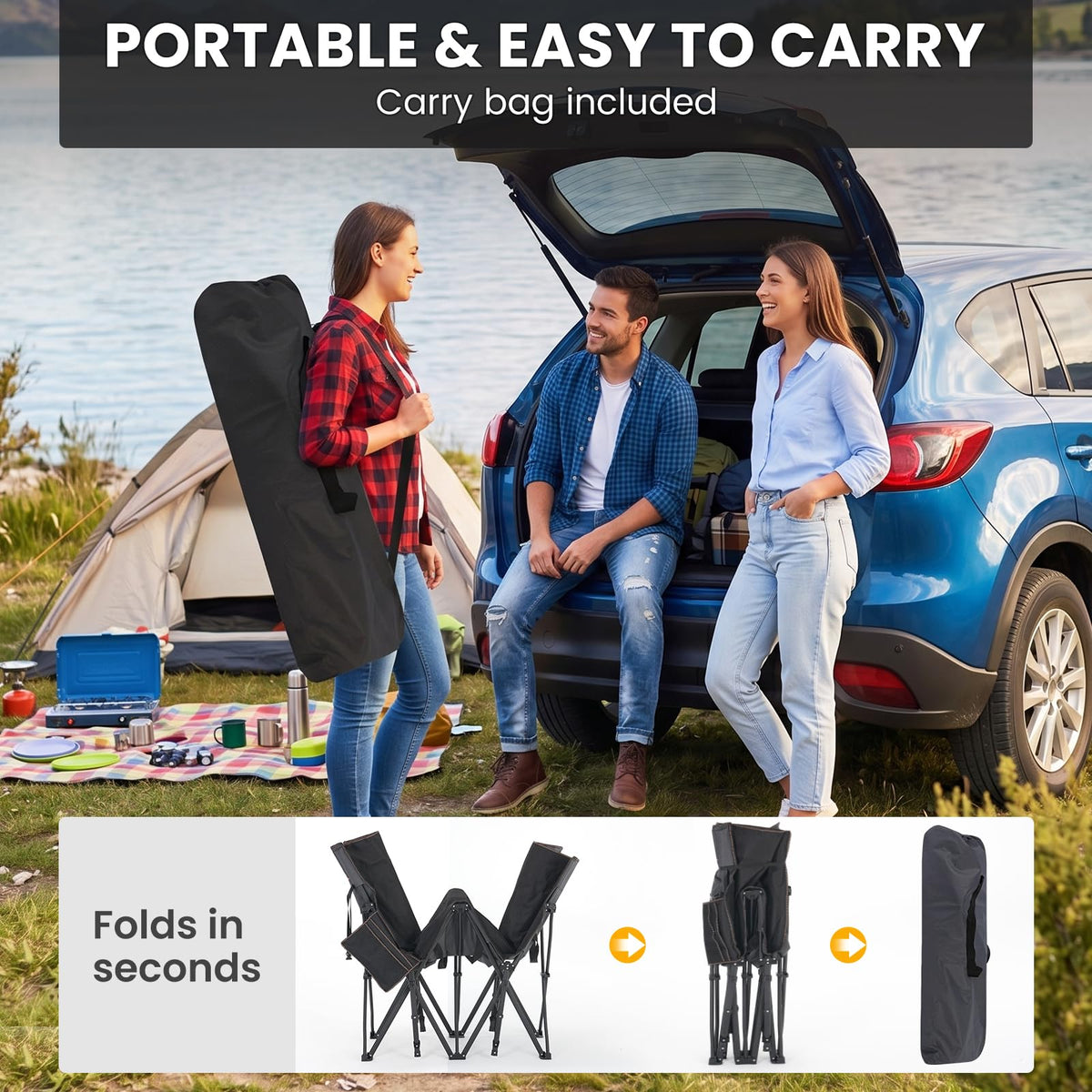 Oversized XXL Folding Camping Cot Z745449