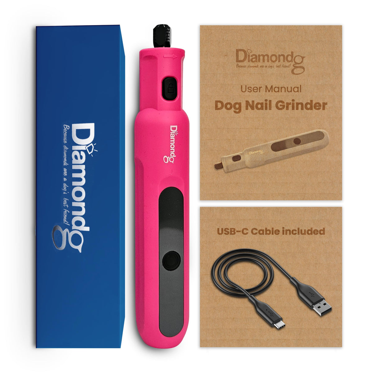 Pink Dog Nail Grinder with LED Light F30716