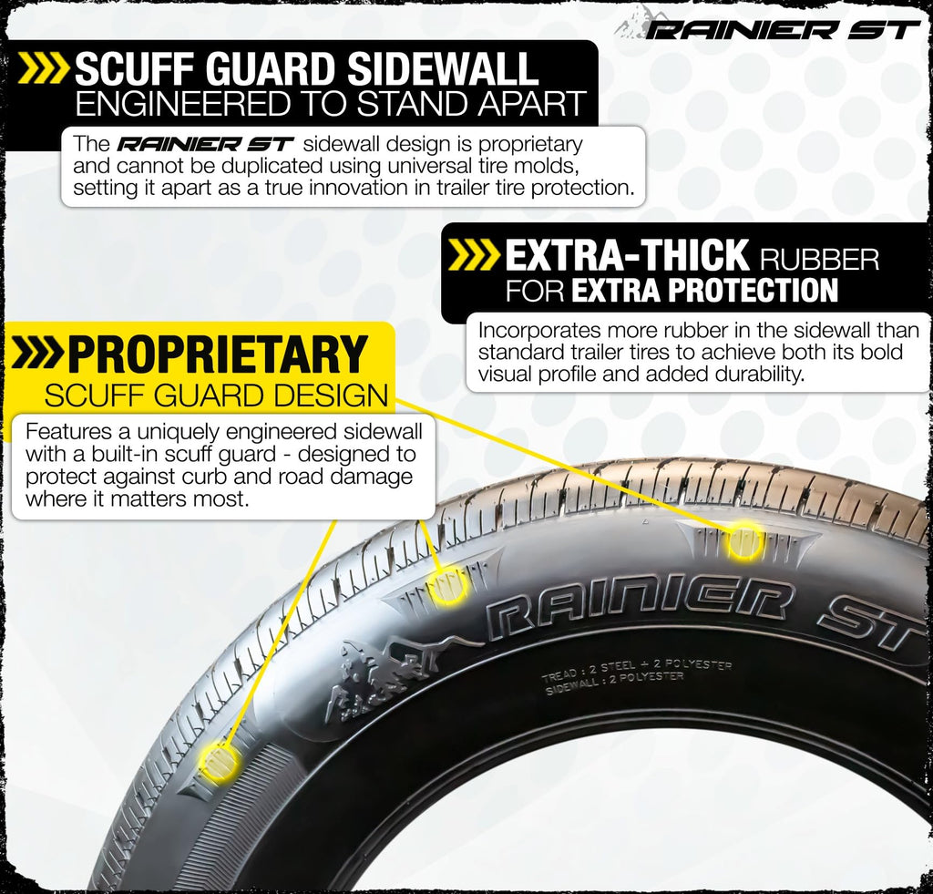 2-Pack ST205/75R15 Deep Tread Radial Trailer Tire W44777