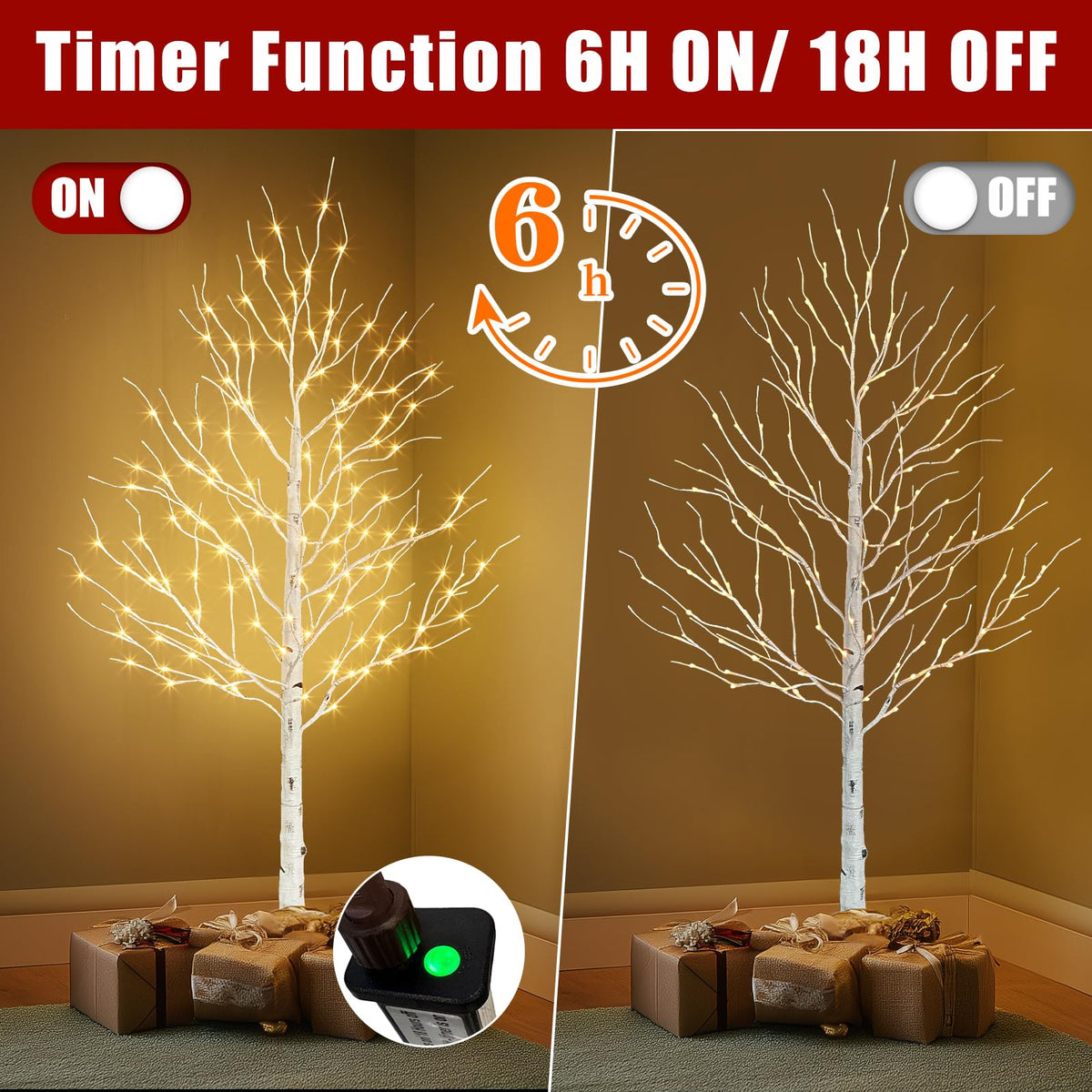 6ft Prelit White Christmas Trees 2Pack Y747864
