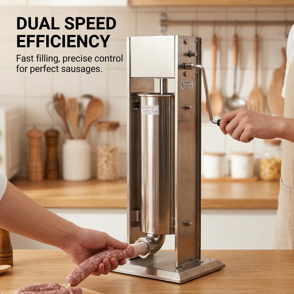 Stainless Steel 15LB Dual Speed Vertical Manual Sausage Stuffer H848858