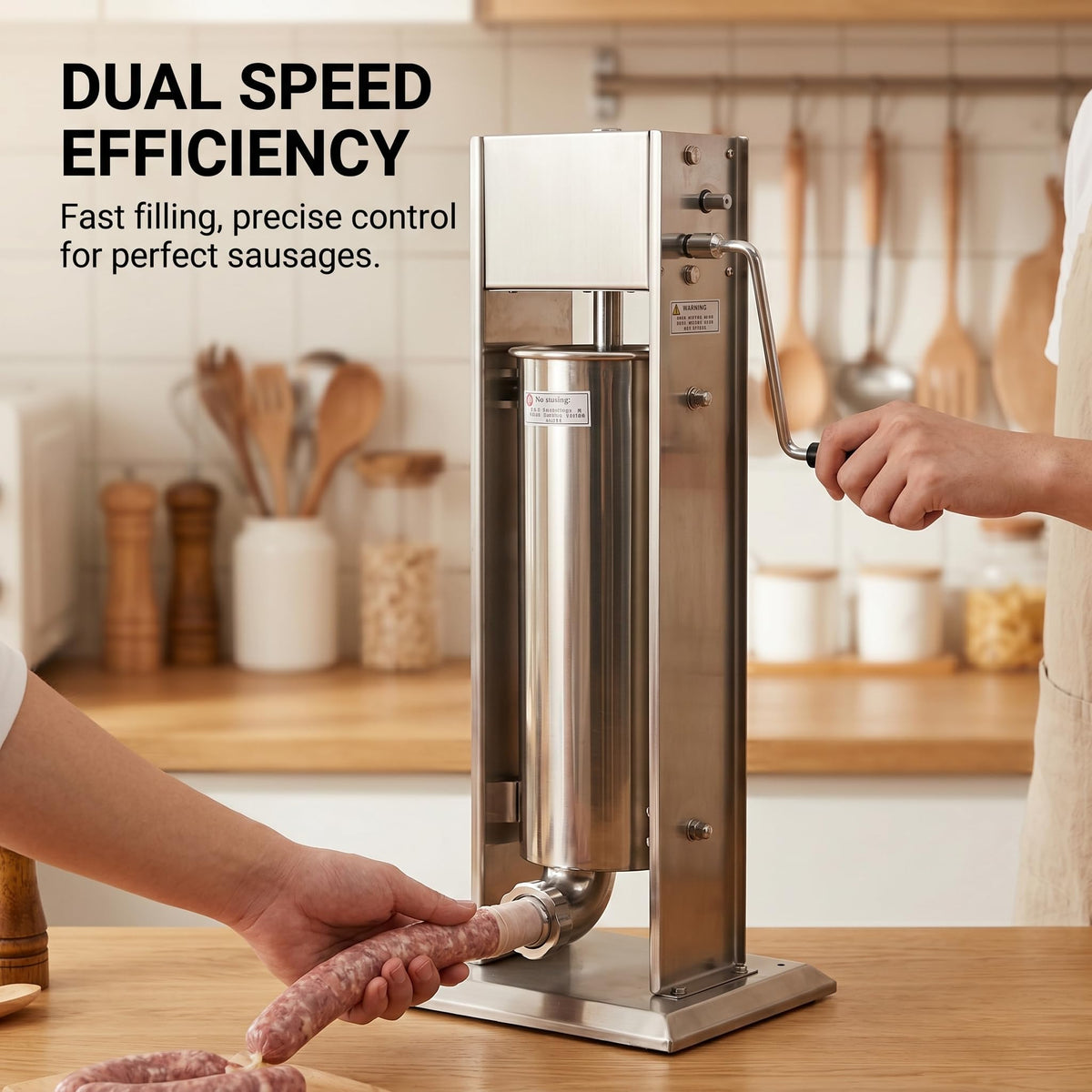 Stainless Steel 15LB Dual Speed Vertical Manual Sausage Stuffer H848858