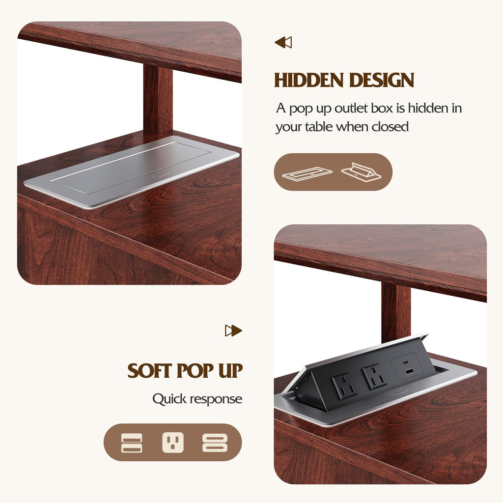 End Table with Charging Station & 2 Drawers I518895