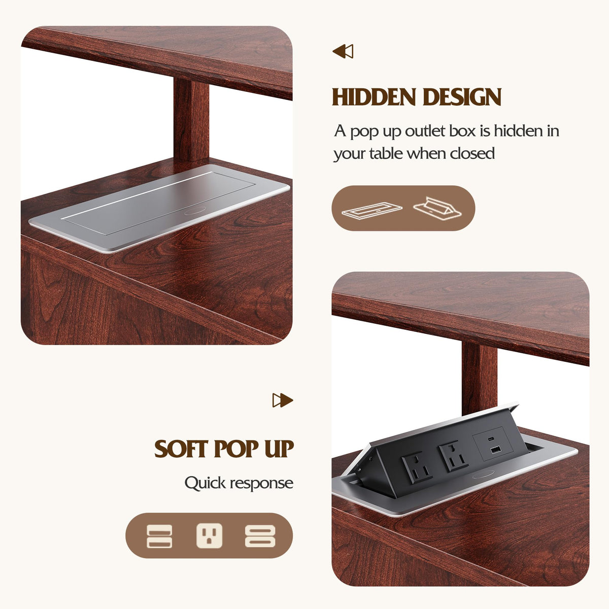 End Table with Charging Station & 2 Drawers I518895