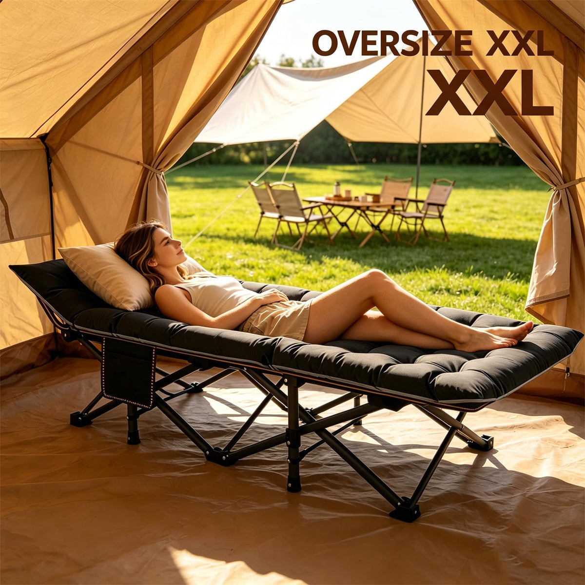 Oversized XXL Folding Camping Cot Z745449