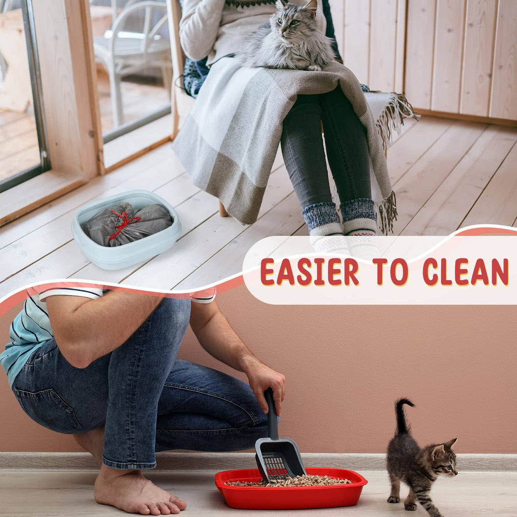 50 Count Jumbo Cat Litter Box Liners 39 x 22 Inch Gray Red G686