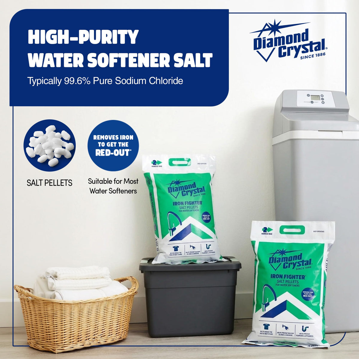 4 Pack Water Softener Salt Pellets, 40 lb Y17839