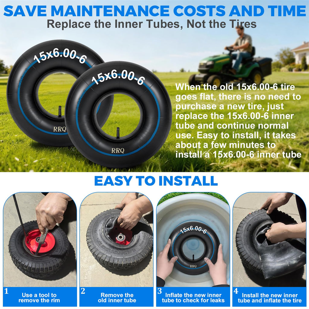 15x6.00-6 Lawn Mower Inner Tube, 2 Pack L59524