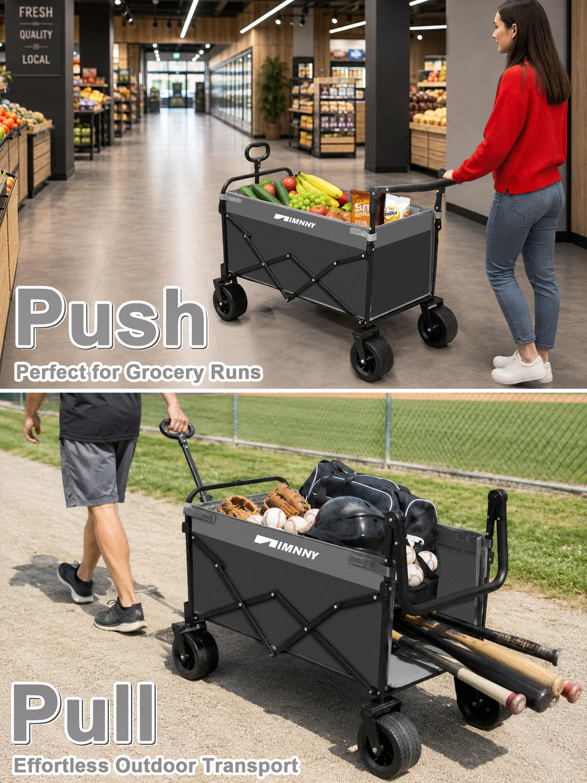 Collapsible Wagon with Canopy Black B92290