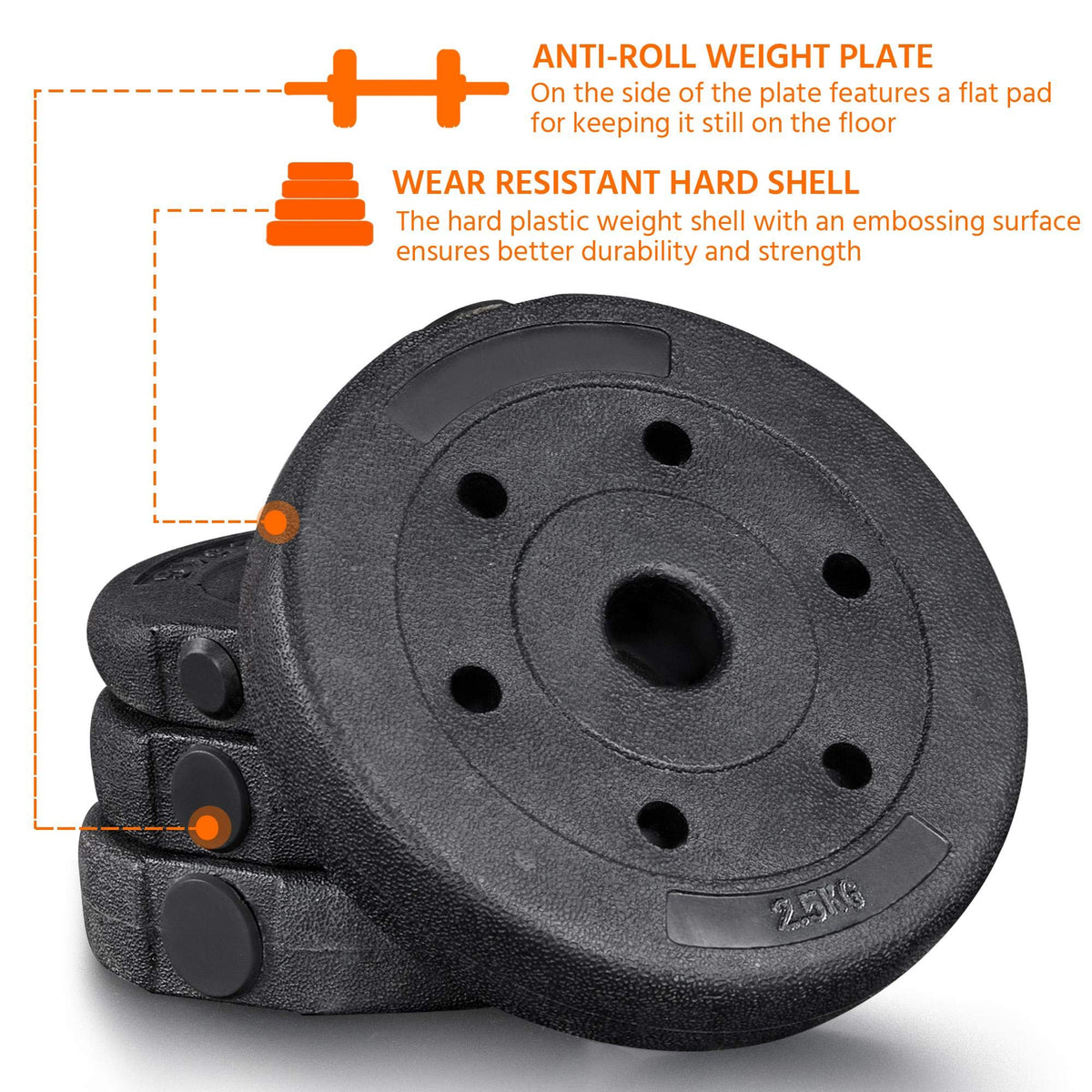 Adjustable Dumbbell Set with Spinlock Collars F114969