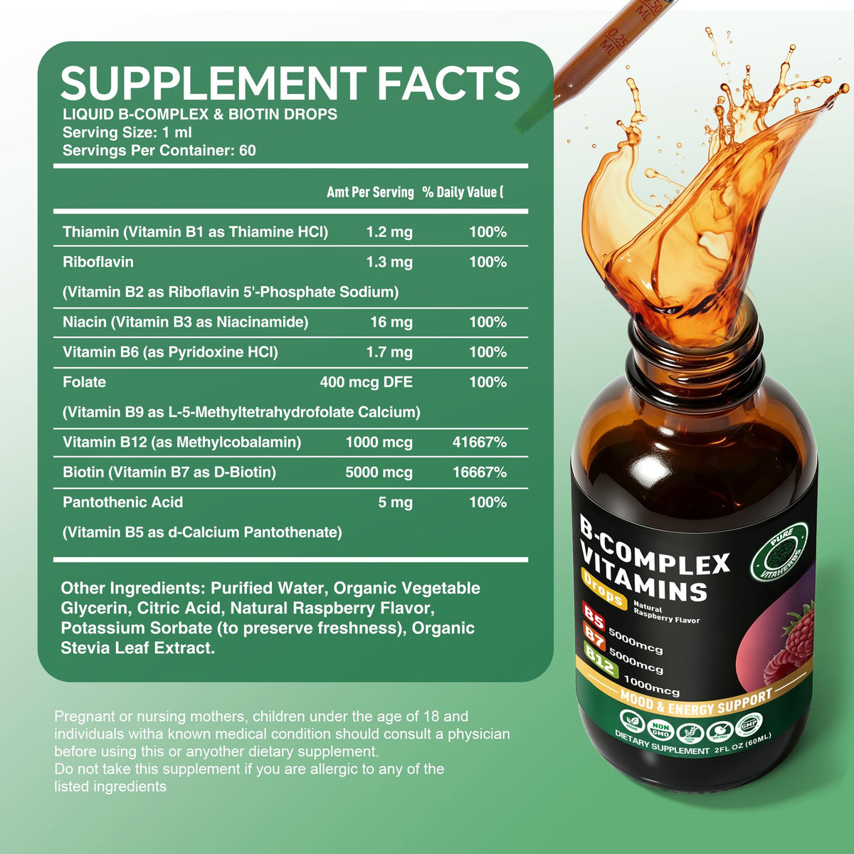 B-Complex & Biotin Drops 2 Fl Oz O316