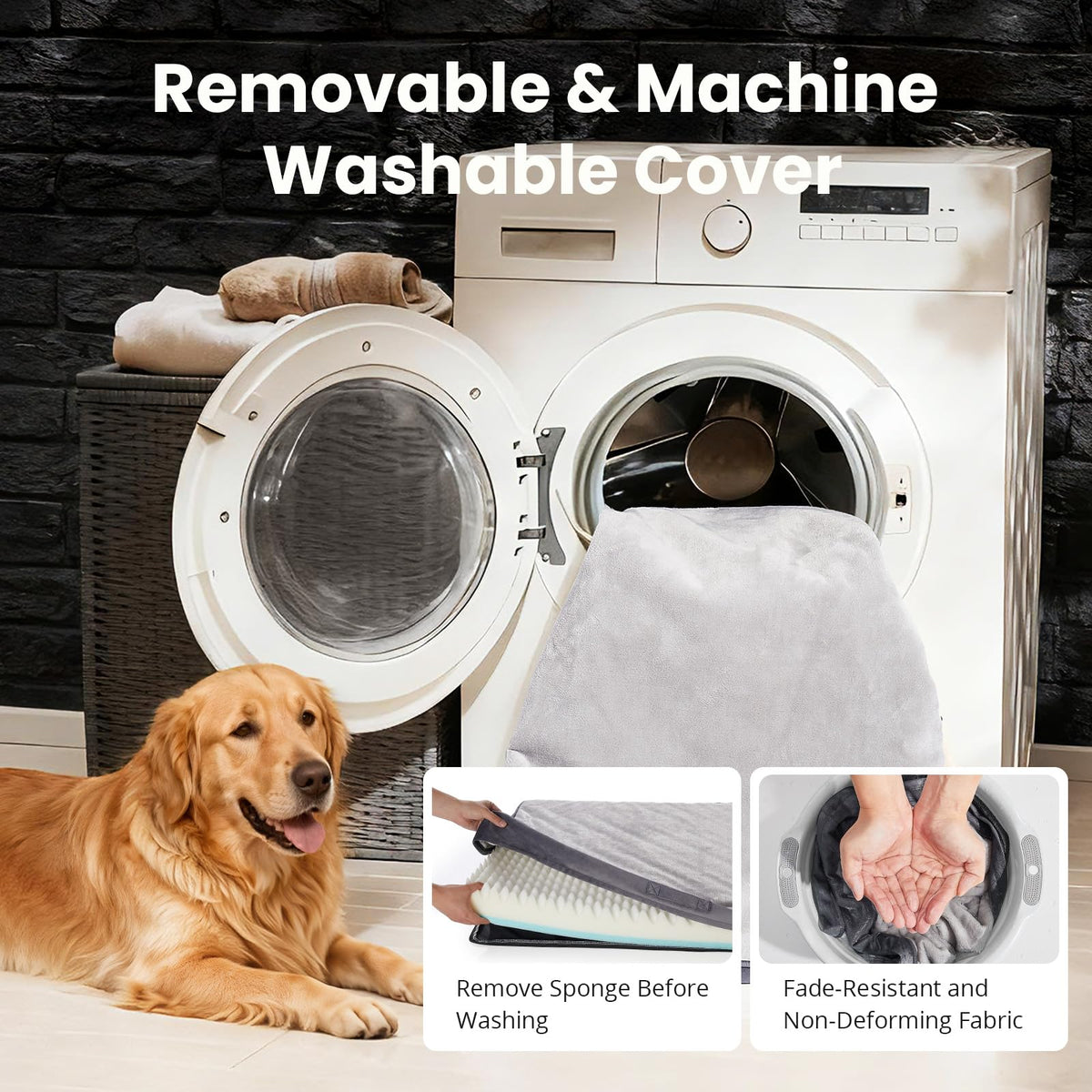 Large Reversible Memory Foam Dog Bed W9579