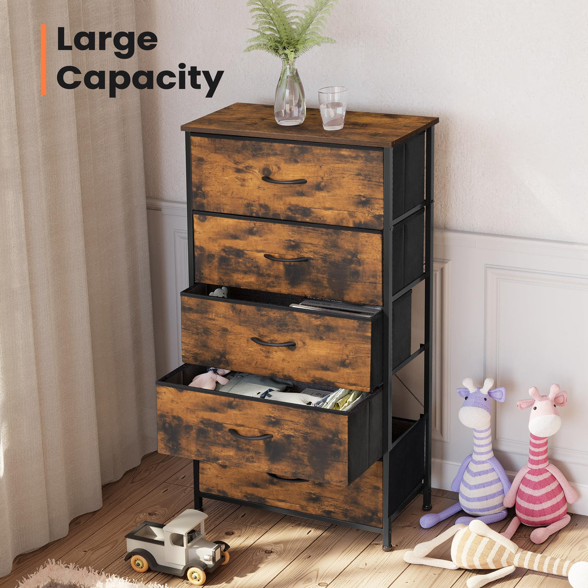 5 Drawer Fabric Dresser W967