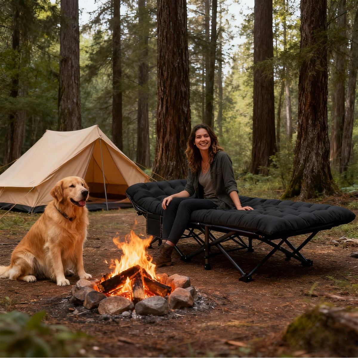 Oversized XXL Folding Camping Cot Z745449