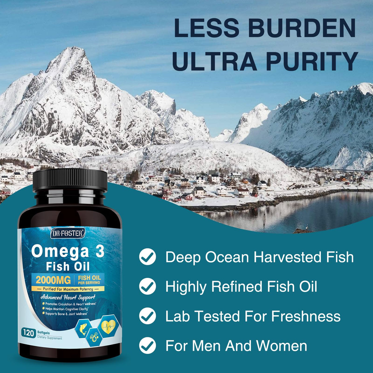 Omega-3 Fish Oil 2000mg 120 Softgels I87740