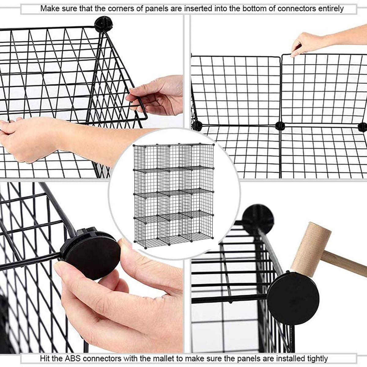 Black 12 Cube Wire Storage Organizer K668