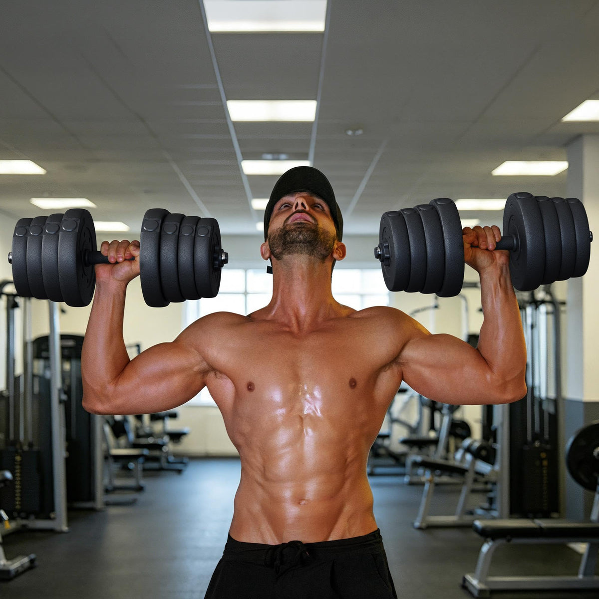 Adjustable Dumbbell Set with Spinlock Collars F114969