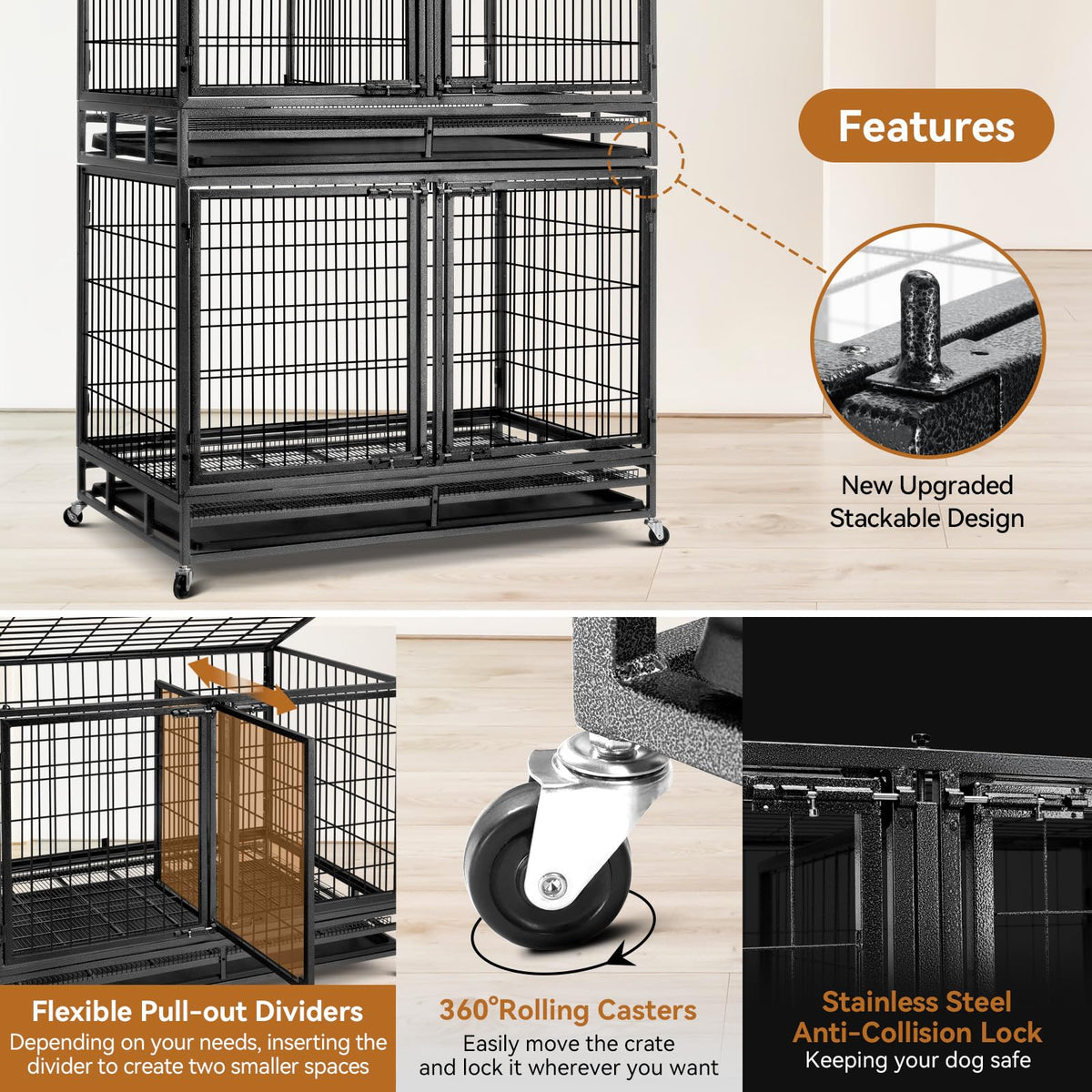 48 inch Wire Dog Crate with Divider A605