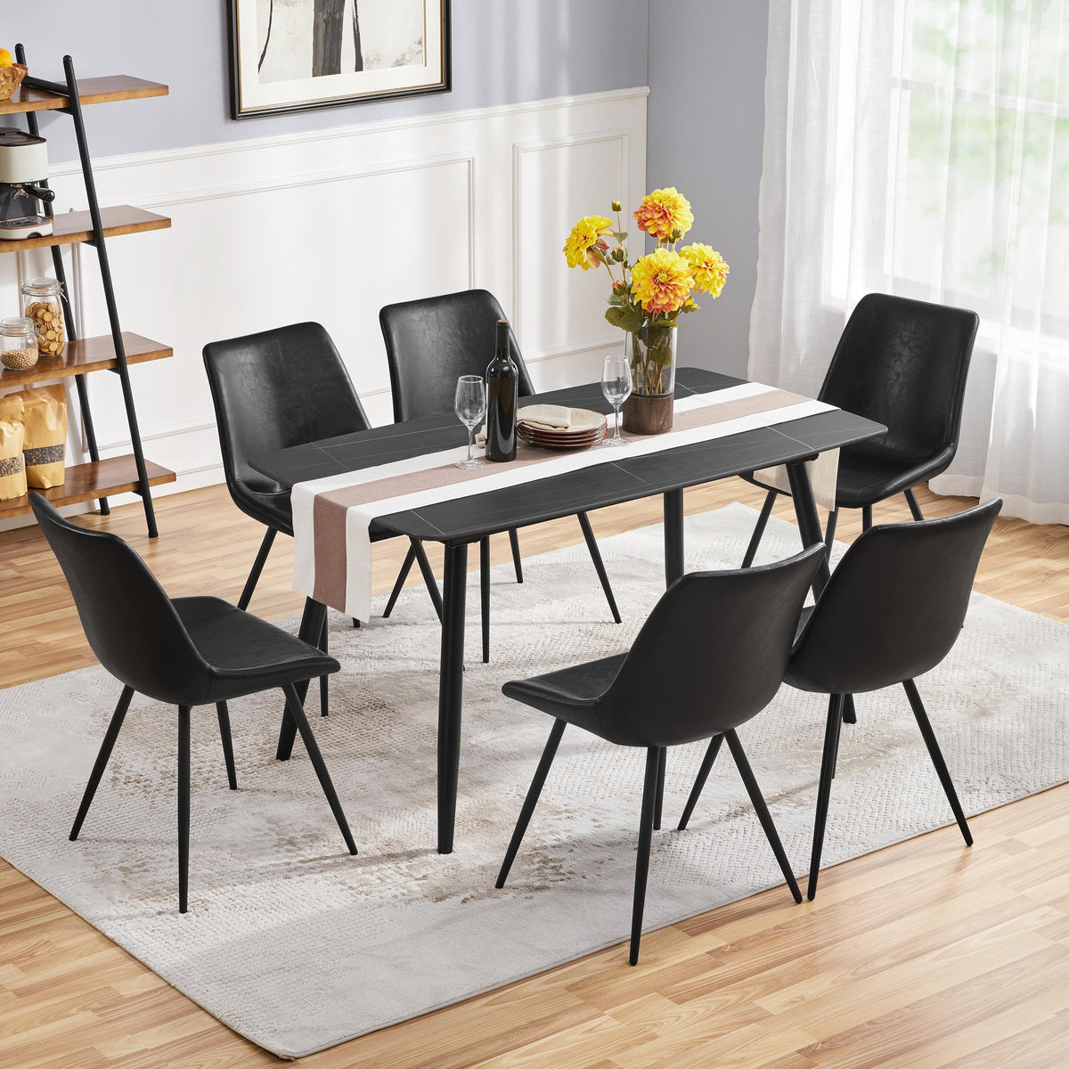 Black Dining Chairs Set of 6 Y27763