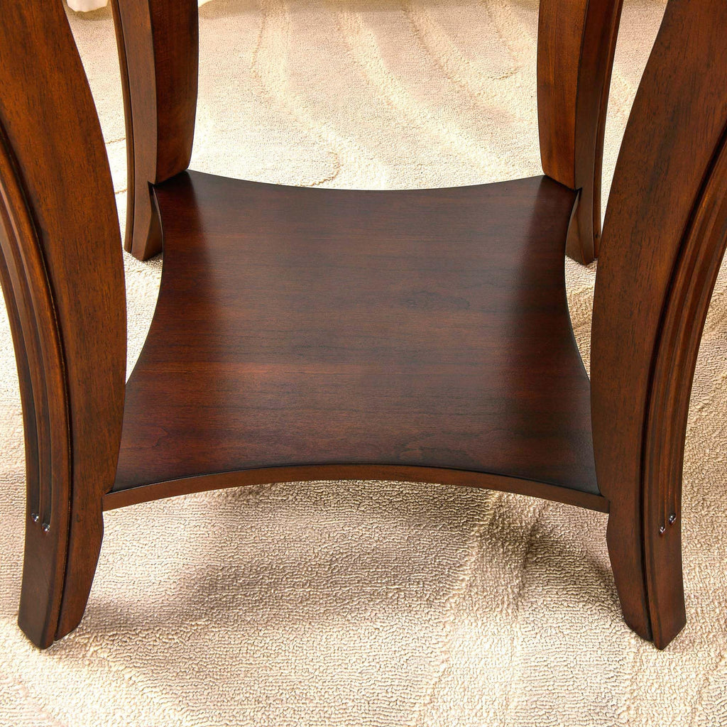 Vintage Wood End Table with Storage Shelf K554