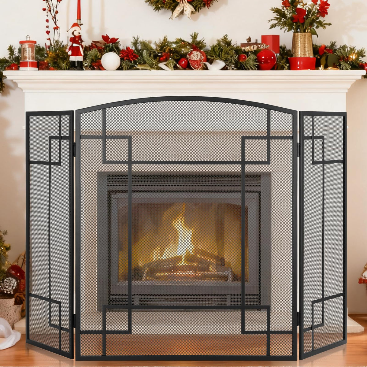 Fireplace Screen 3 Panel Wrought Iron F16431