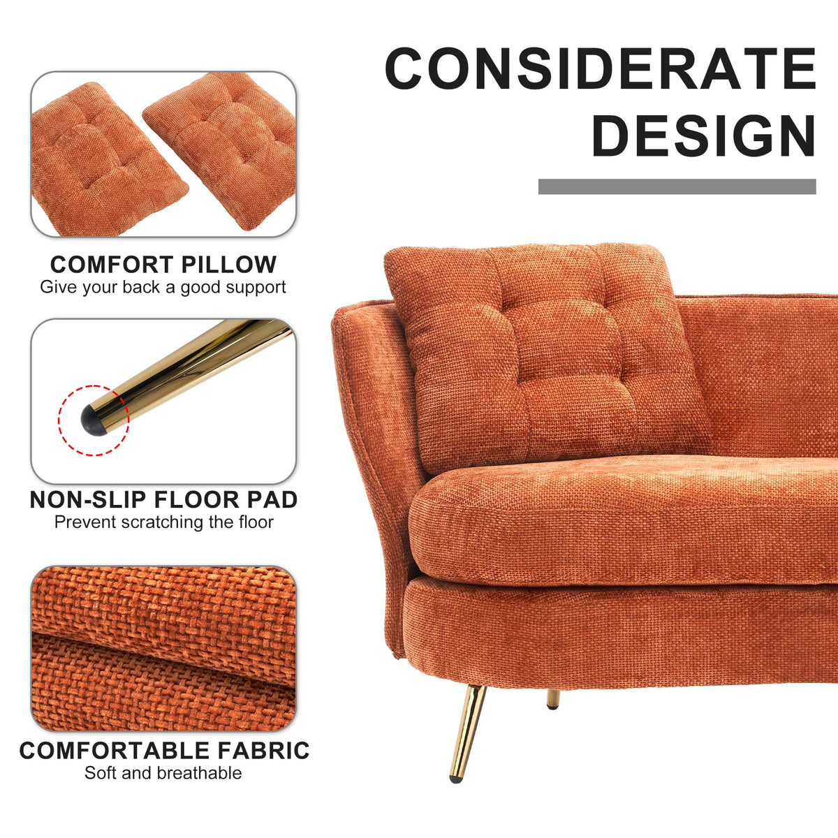 Tufted Velvet Two Seater Sofa G544